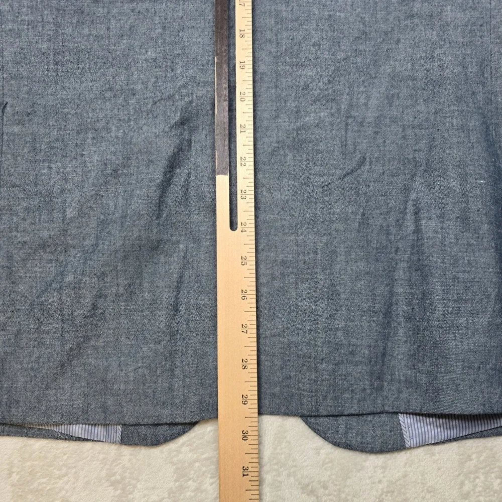 Banana Republic Chambray Blazer Mens 44R 44 Blue Cotton Tailored Slim Sport Coat